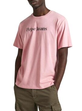 Maglietta Pepe Jeans Clifton Rosa per Uomo