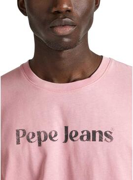 Maglietta Pepe Jeans Clifton Rosa per Uomo
