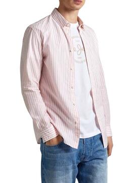 Camicia Pepe Jeans Pigdon a righe rosa per uomo