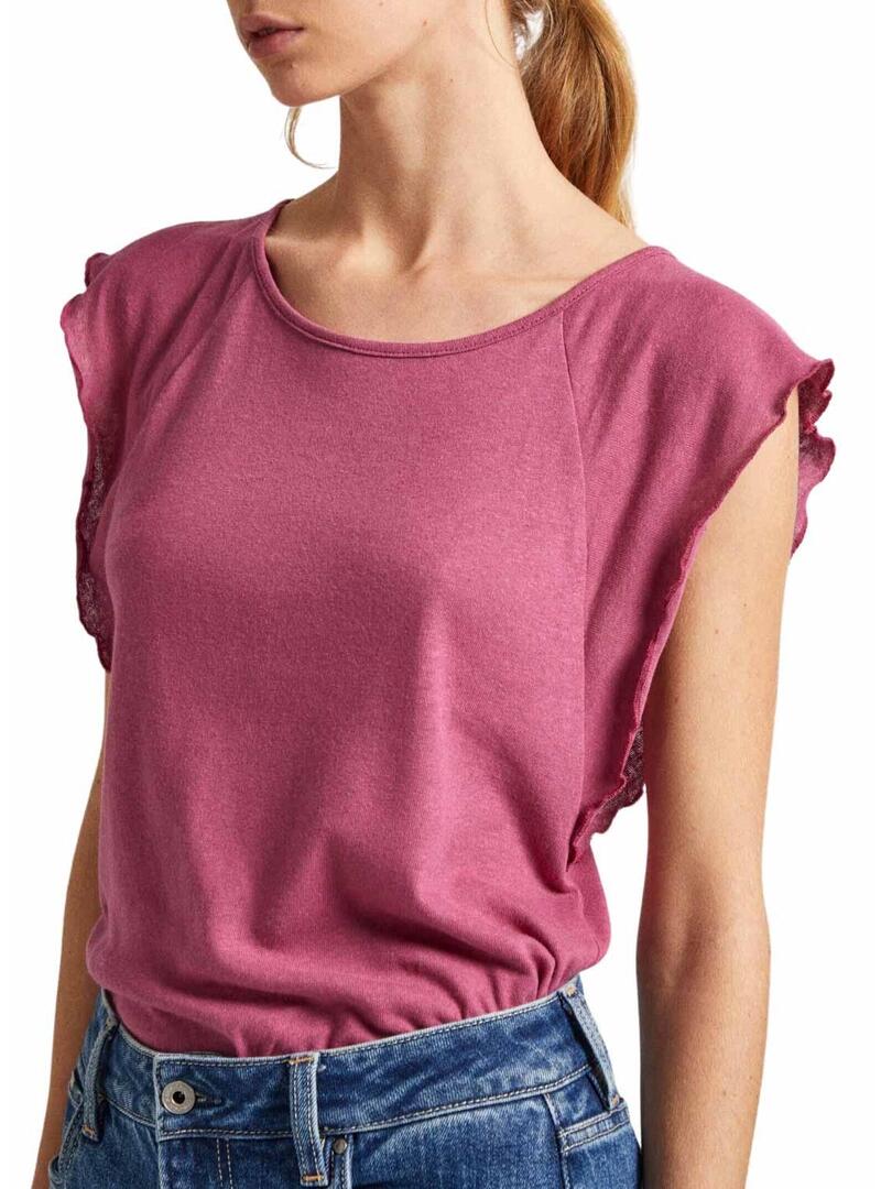 Maglietta Pepe Jeans Kai Rosa per Donna