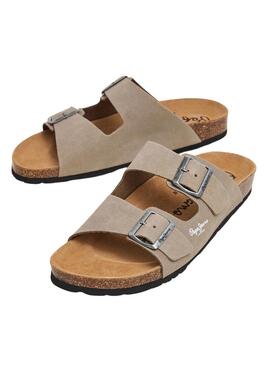 Sandali Pepe Jeans Bio Suede Beige per Uomo