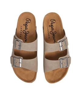 Sandali Pepe Jeans Bio Suede Beige per Uomo