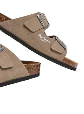 Sandali Pepe Jeans Bio Suede Beige per Uomo