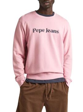 Felpa Pepe Jeans Regis Rosa per Uomo