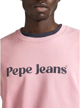 Felpa Pepe Jeans Regis Rosa per Uomo