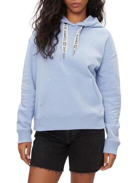 Felpa con cappuccio Tommy Jeans Drawcord Hoodie Blu Donna