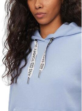 Felpa con cappuccio Tommy Jeans Drawcord Hoodie Blu Donna