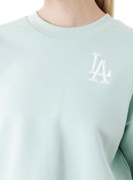 Felpa New Era Crop Neck LA Dodgers Verde Donna