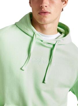 Felpa Pepe Jeans Joe Hoodie Verde per Uomo