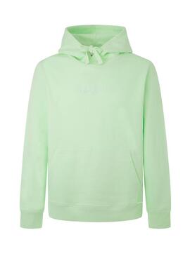 Felpa Pepe Jeans Joe Hoodie Verde per Uomo