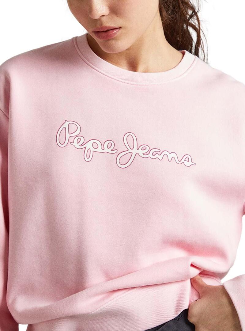 Felpa Pepe Jeans Lana Rosa per Donna