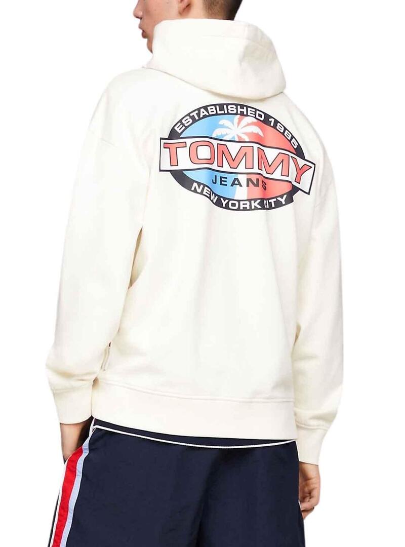 Felpa Tommy Jeans Archive bianca per uomo