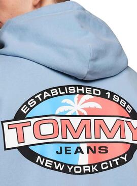 Felpa Tommy Jeans Archive Blu per Uomo