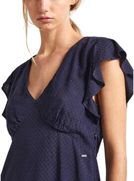 Abito Pepe Jeans Camila Blu Navy per Donna