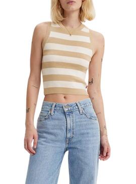 Top Levis Ocean Beige a righe per donna