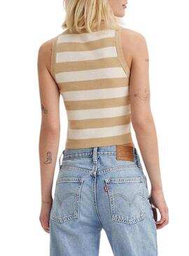 Top Levis Ocean Beige a righe per donna