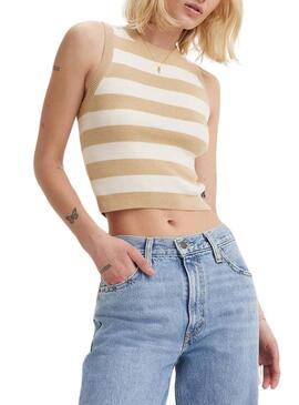 Top Levis Ocean Beige a righe per donna