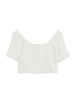 Top Superdry Off Bianco per Donna