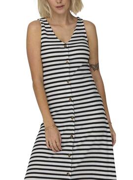 Abito Only Nella Button Stripe Marino per Donna