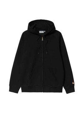 Felpa Carhartt Hooded Chase Nero per Uomo