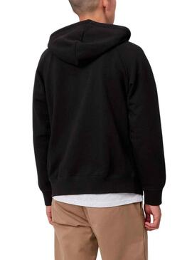 Felpa Carhartt Hooded Chase Nero per Uomo