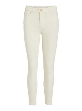 Jeans Vila Ana Skinnie Beige per Donna