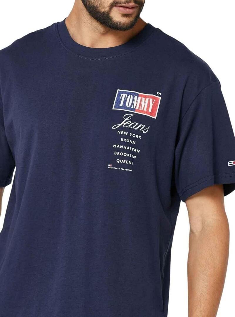 T-Shirt Tommy Jeans Relaxed Blu Navy per Uomo