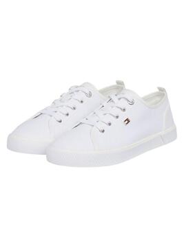 Sneakers Tommy Hilfiger Vulc Canvas Bianche per Donna