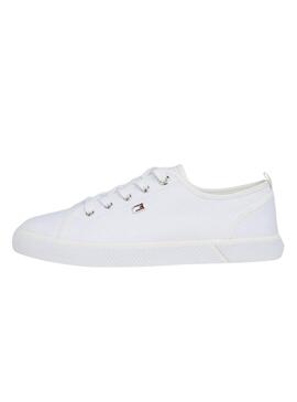 Sneakers Tommy Hilfiger Vulc Canvas Bianche per Donna