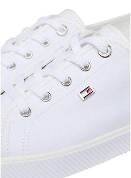 Sneakers Tommy Hilfiger Vulc Canvas Bianche per Donna