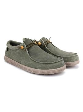 Scarpe Walkin Pitas Wallabi Lavate Verde per Uomo