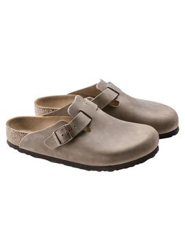 Ciabatte Birkenstock Boston Oil Beige per donna.