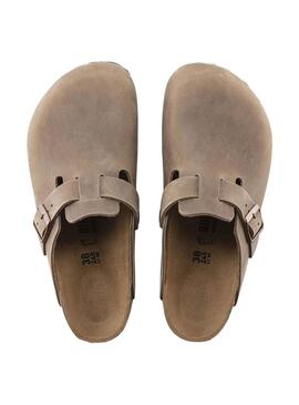 Ciabatte Birkenstock Boston Oil Beige per donna.