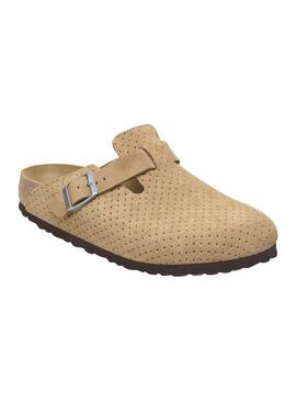 Ciabatte Birkenstock Boston Perforate Camel