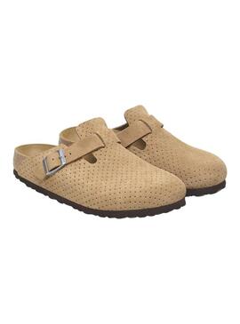 Ciabatte Birkenstock Boston Perforate Camel