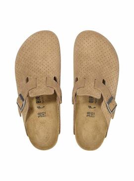 Ciabatte Birkenstock Boston Perforate Camel