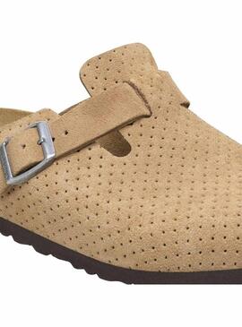 Ciabatte Birkenstock Boston Perforate Camel