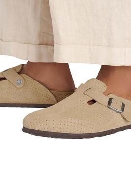 Ciabatte Birkenstock Boston Perforate Camel