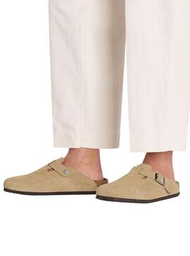 Ciabatte Birkenstock Boston Perforate Camel