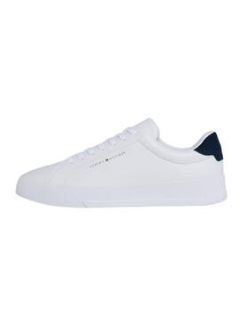 Scarpa da ginnastica in pelle bianca da uomo Tommy Hilfiger Court