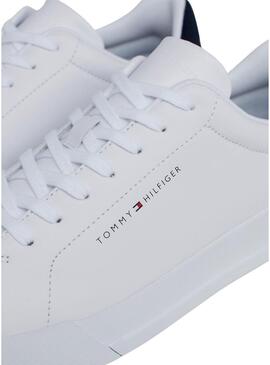 Scarpa da ginnastica in pelle bianca da uomo Tommy Hilfiger Court