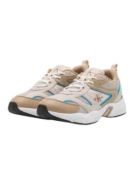 Sneakers Calvin Klein Retro Beige per Uomo