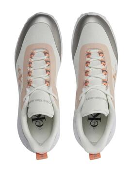 Sneakers Calvin Klein Low Lace Bianche da Donna