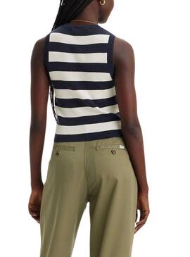 Top Levis Ocean Tank Stripe Marino per Donna