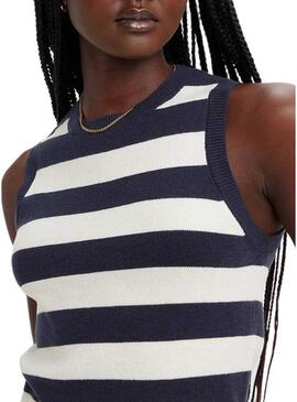 Top Levis Ocean Tank Stripe Marino per Donna