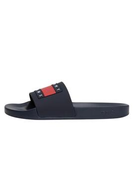 Sandali Tommy Jeans Pool Slide in blu scuro per uomo