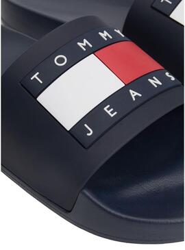 Sandali Tommy Jeans Pool Slide in blu scuro per uomo