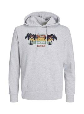 Felpa Jack and Jones Summer Vibe Grigia Per Uomo