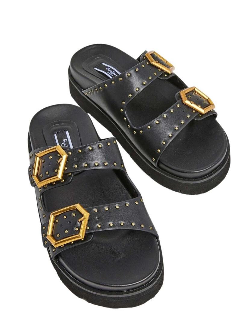 Sandali Pepe Jeans Pola Studs neri per donna