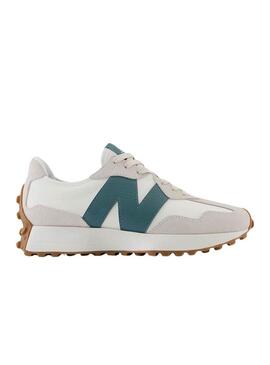 Sneakers New Balance 327 bianche e verdi per donna.